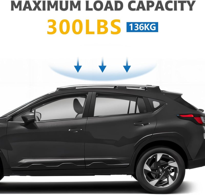 Koarigo Roof Rack Cross Bars Compatible with Subaru Crosstrek Wilderness 2024-2026, Adjustable Aluminum Heavy Duty 300 LBS Anti-Theft Lock Cargo Carrier Rooftop Crossbar Accessories for Bike,Snowboard,Luggage - Image 2